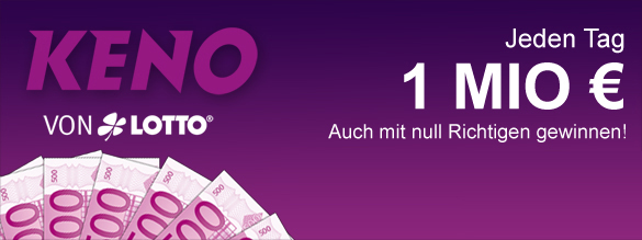 lottobay - Keno. Jeden Tag 1 MIO . Auch mit null Richtigen gewinnen
