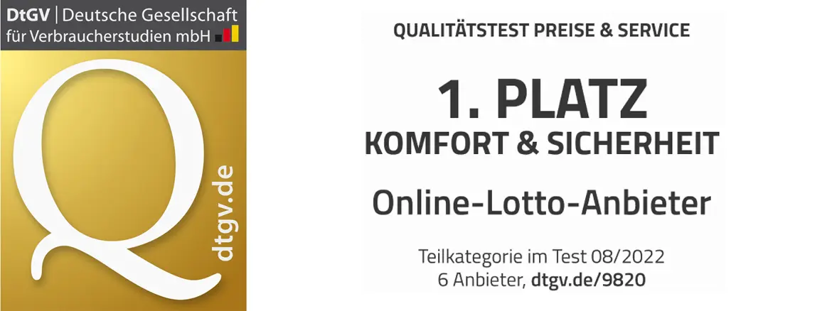 lottobay.de erreicht 1. Platz in der Kategorie Komfort & Sicherheit